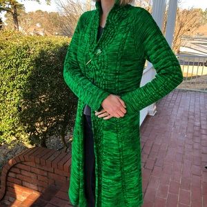 Hand knitted Celtic cables sweater coat